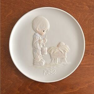Precious Moments White Nativity Plate